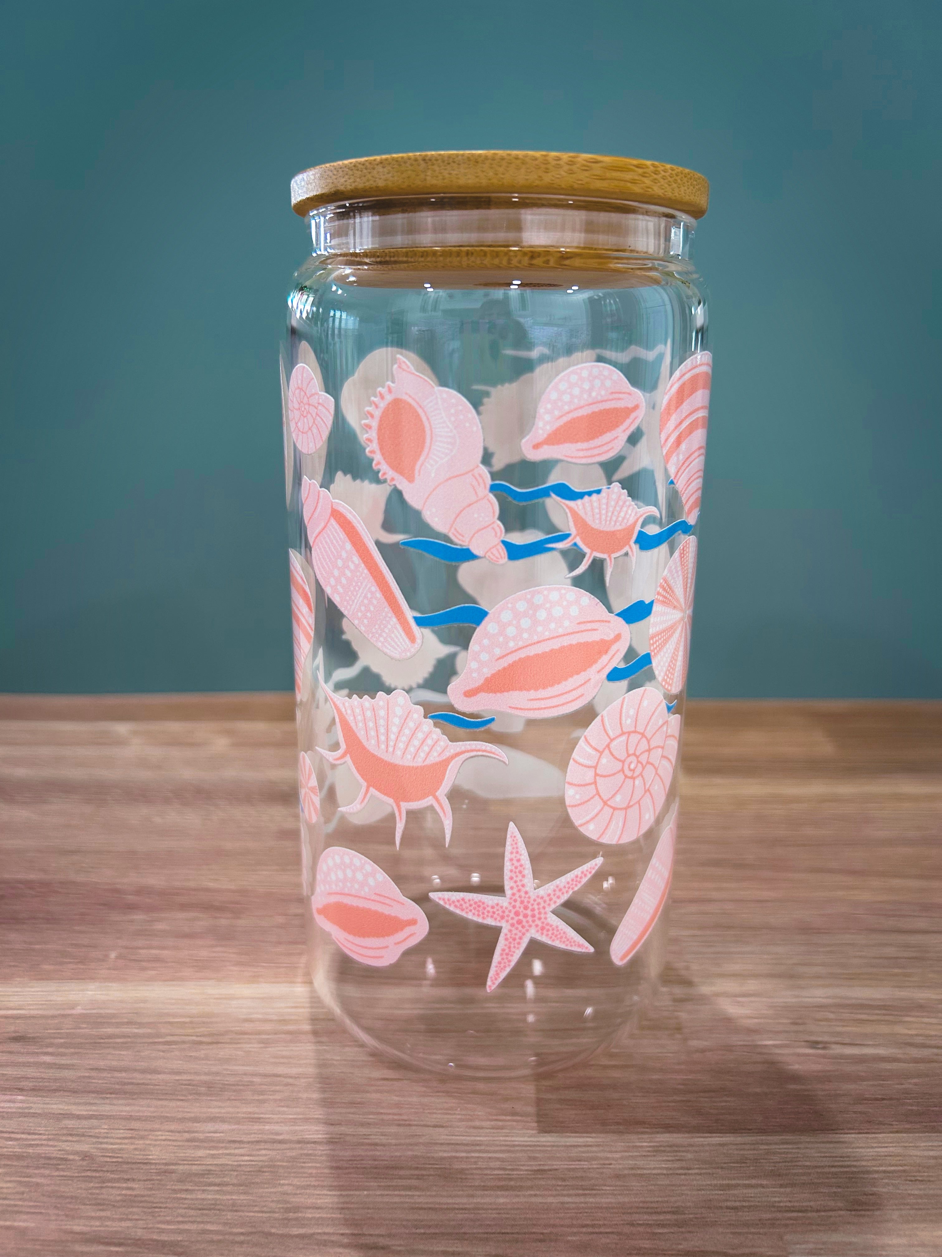 Seashell Beach Cup with a Bamboo Lid