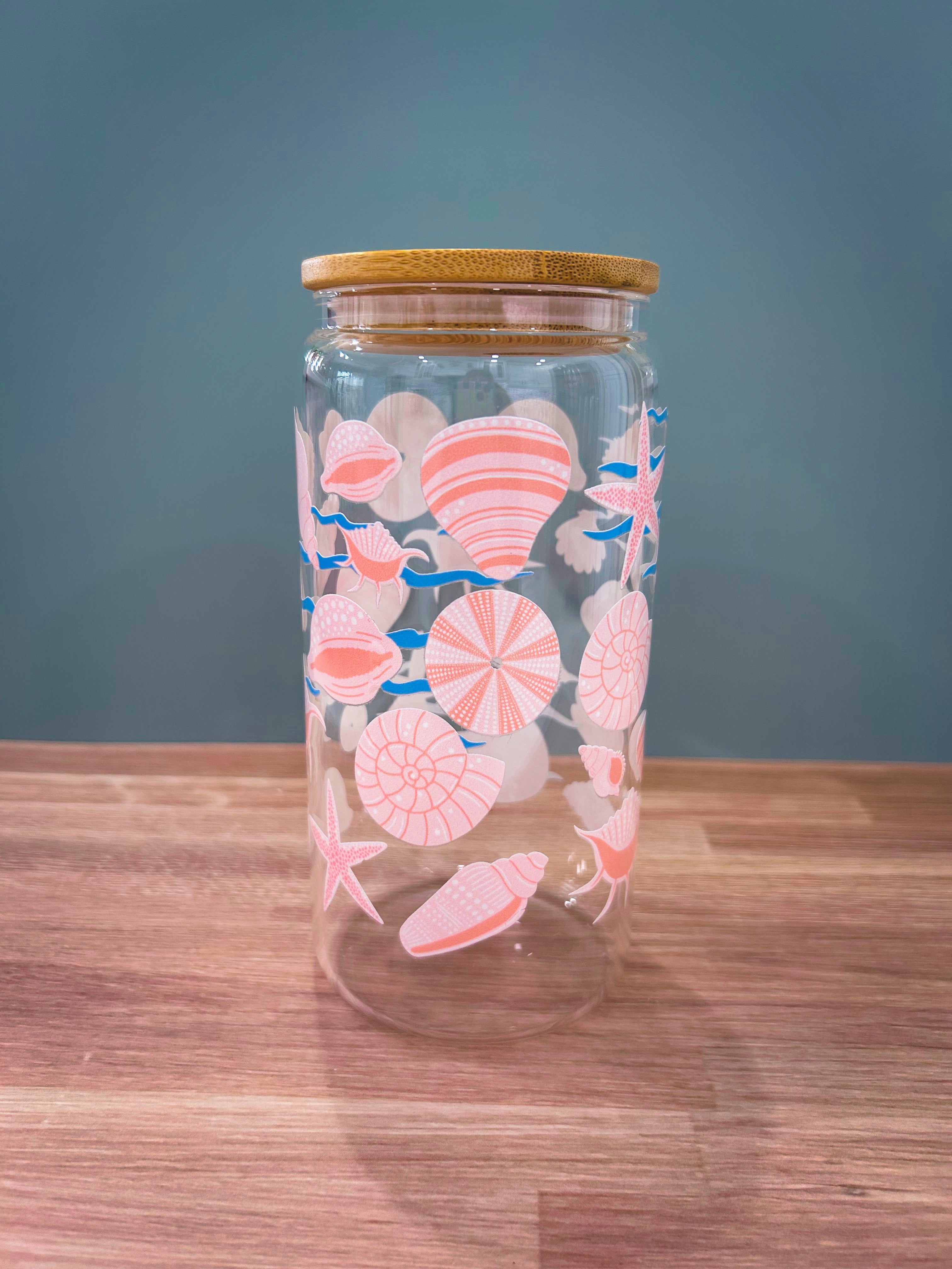 Seashell Beach Cup with a Bamboo Lid