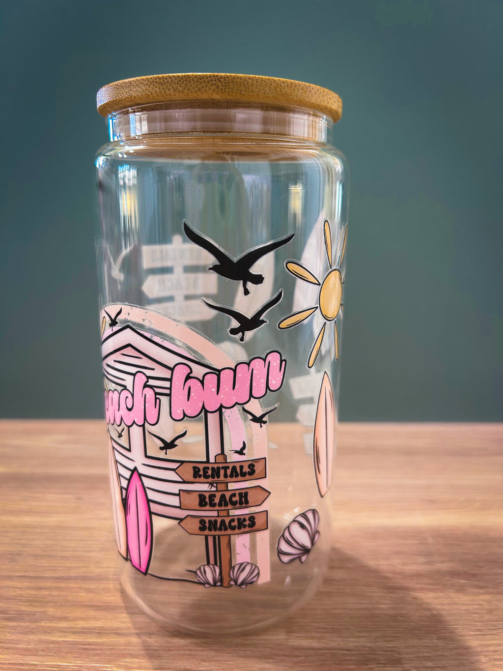 Beach Bum Cup with a Bamboo Lid