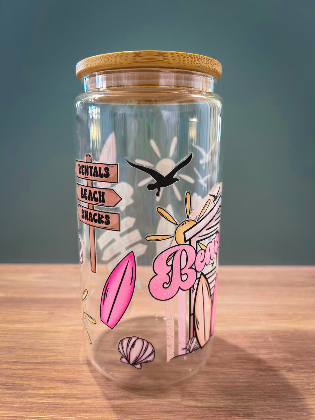 Beach Bum Cup with a Bamboo Lid