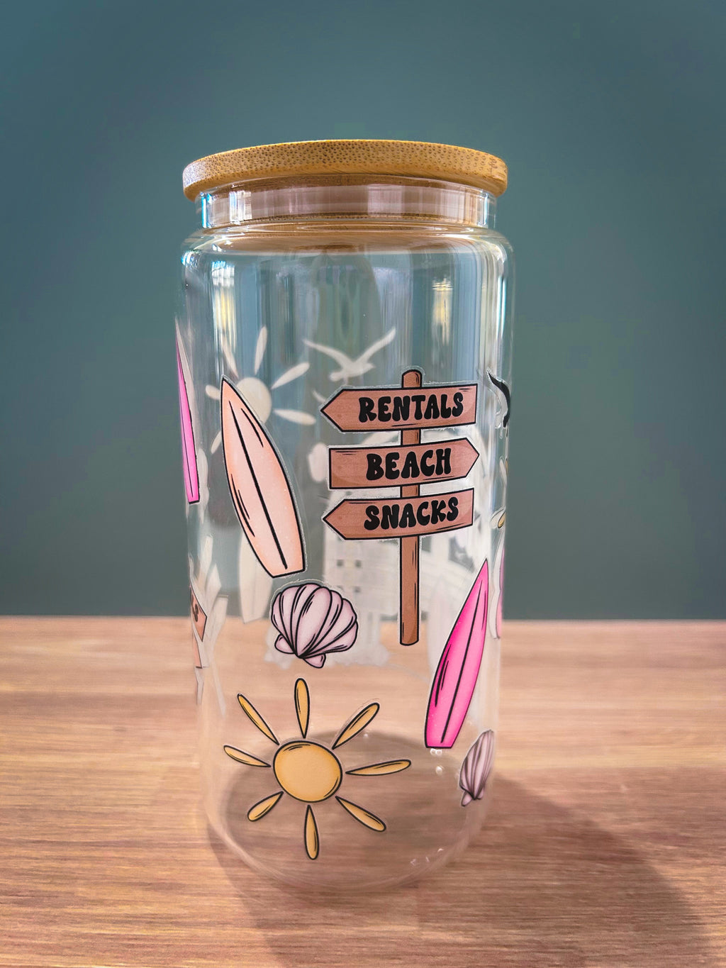 Beach Bum Cup with a Bamboo Lid